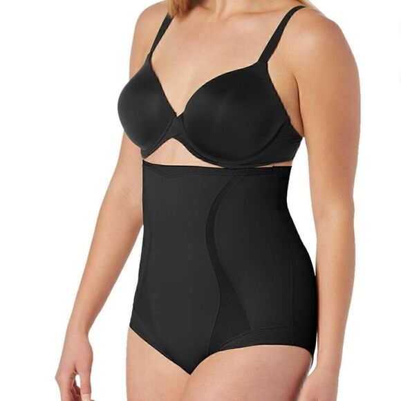 MAIDENFORM FLEXEES NWT women’s black and nude slimming high waisted brief and bo - Picture 8 of 8